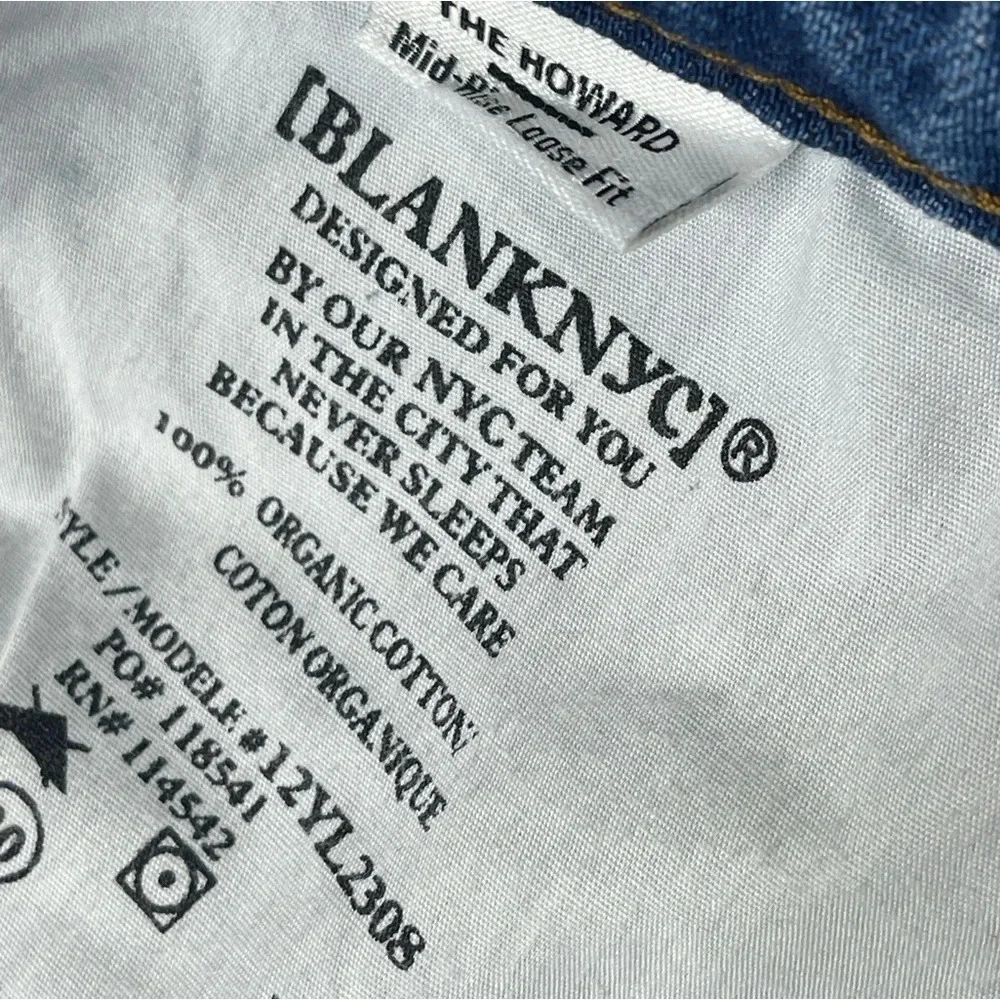 Blank NYC The Howard Mid-Rise Loose‎ Fit Organic Cotton Button Fly Jeans Size 30 - Picture 15 of 16